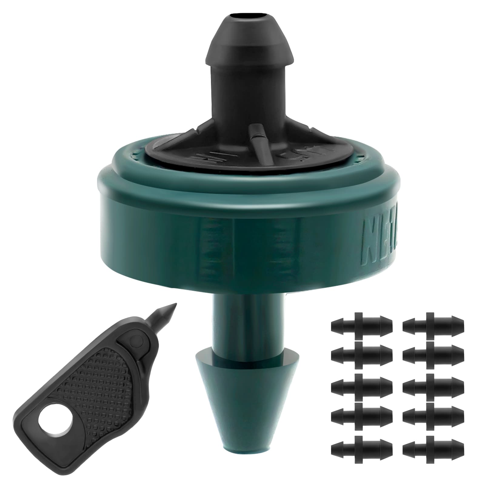 Netafim Woodpecker Jr Pressure Compensating Dripper Emitters Kit, 0.5 GPH - 35 Pack with Hole Punch and Goof Plugs thumbnail